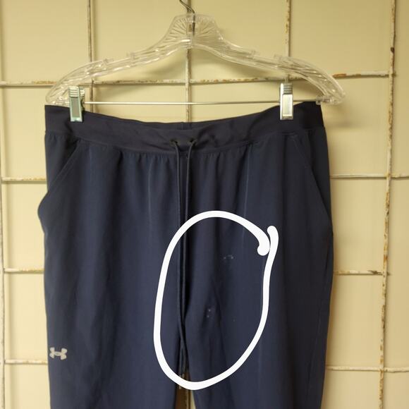 Under Armour Loose Heat Gear Navy Joggers Pants Sz Large - Picture 5 of 5